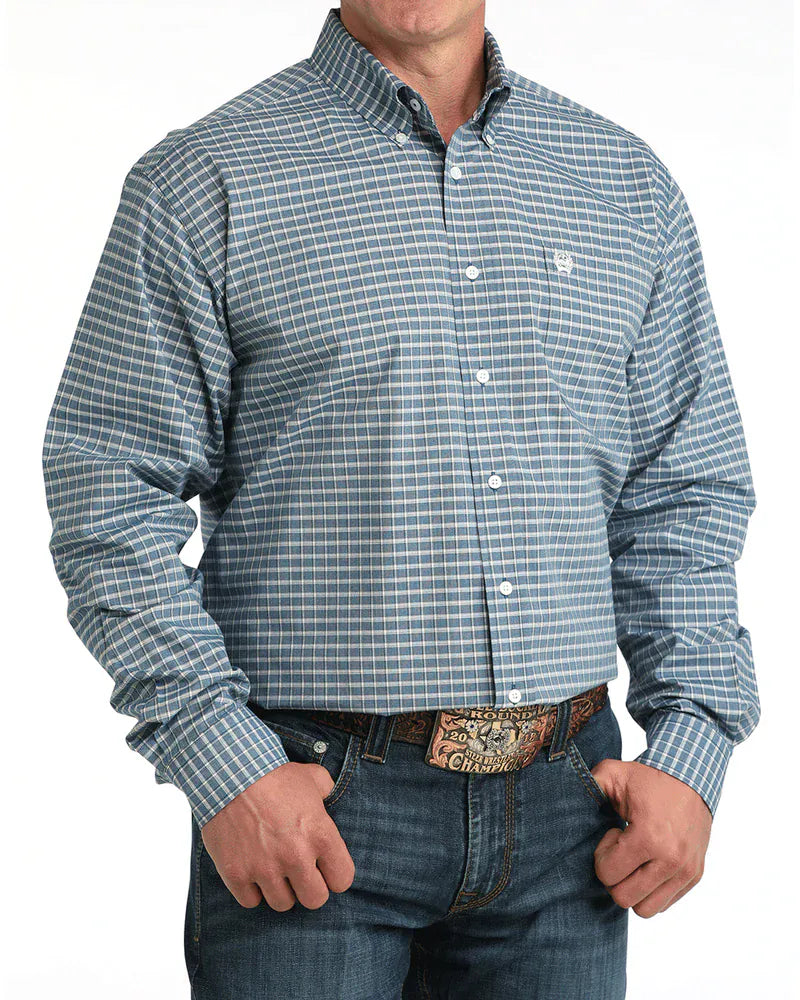 CINCH Shirts Cinch Men's Classic Blue Plaid Button Down Western Shirt MTW1106053