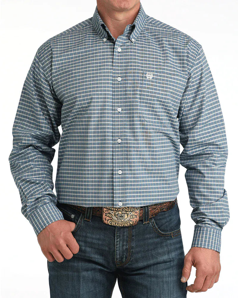 CINCH Shirts Cinch Men's Classic Blue Plaid Button Down Western Shirt MTW1106053