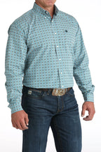 CINCH Shirts Cinch Men's Geometric Blue Button Down Western Shirt MTW1105955