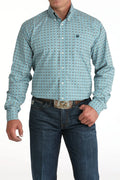 CINCH Shirts Cinch Men's Geometric Blue Button Down Western Shirt MTW1105955