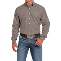 CINCH Shirts Cinch Men's Geometric Print Brown Long Sleeve Button Down Western Shirt MTW1105615
