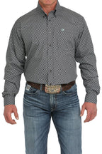 CINCH Shirts Cinch Men's Geometric Print Gray Button Down Western Shirt MTW1105894