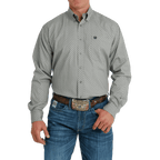 Cinch Shirts Cinch Men's Gray Geometric Print Long Sleeve Button Down Western Shirt MTW1105698
