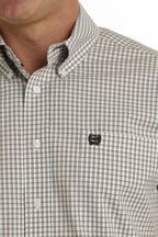 Cinch Shirts Cinch Men's Khaki Plaid Long Sleeve Button Down Western Shirt MTW1105718