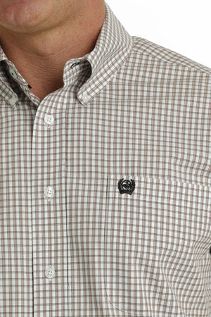 Cinch Shirts Cinch Men's Khaki Plaid Long Sleeve Button Down Western Shirt MTW1105718