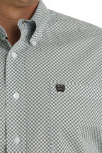 Cinch Shirts Cinch Men's Light Blue Geometric Print Long Sleeve Button Down Western Shirt MTW1105731