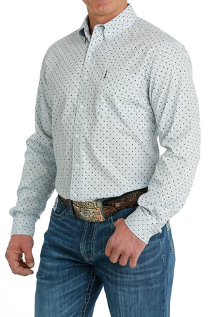 CINCH Shirts Cinch Men's Light Blue Modern Fit Long Sleeve Button Down Western Shirt MTW1347092