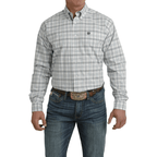 Cinch Shirts Cinch Men's Light Blue Plaid Long Sleeve Button Down Western Shirt MTW1105733