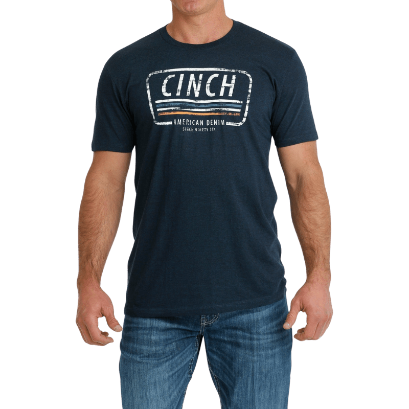 Cinch Shirts Cinch Men's Navy American Denim Short Sleeve T-Shirt MTT1690602