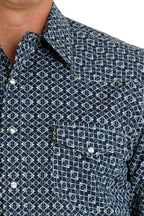 Cinch Shirts Cinch Men's Navy Modern Fit Long Sleeve Western Snap Shirt MTW1303073