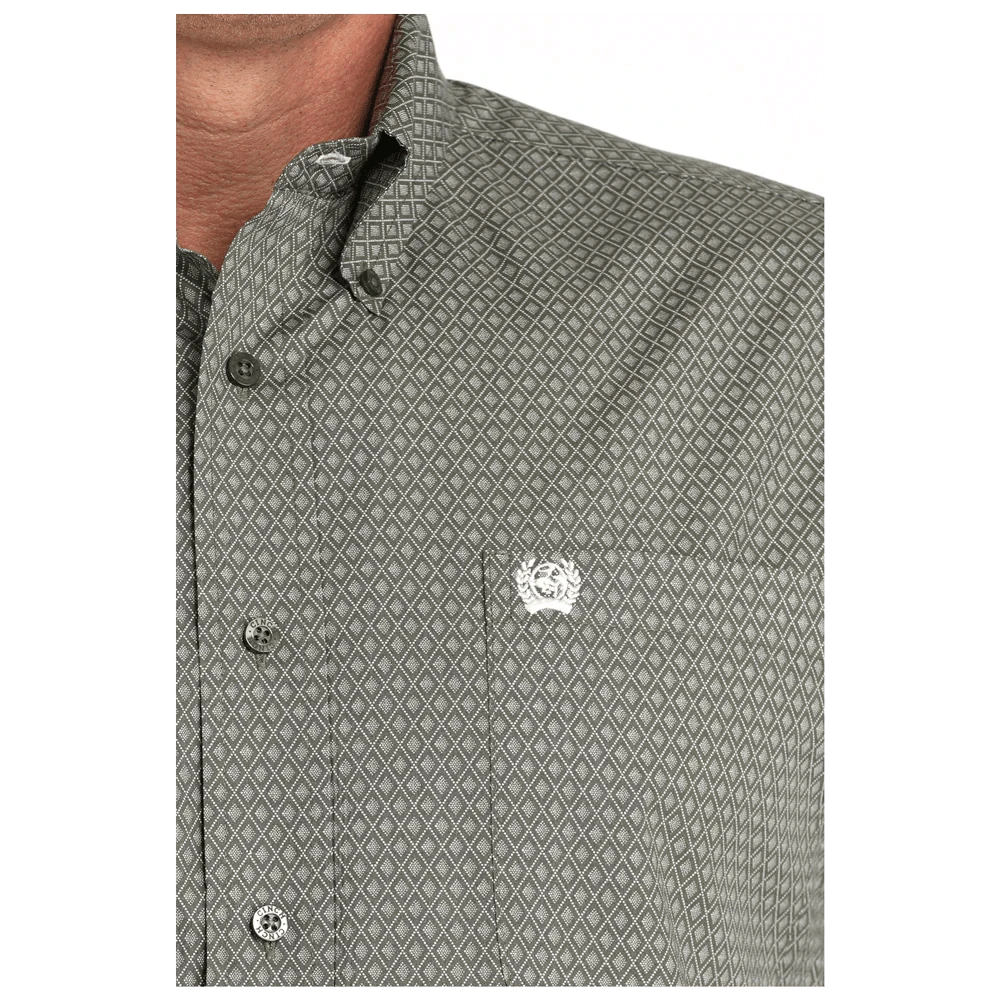 Cinch Men's Olive Green Print Long Sleeve Western Shirt MTW1105981
