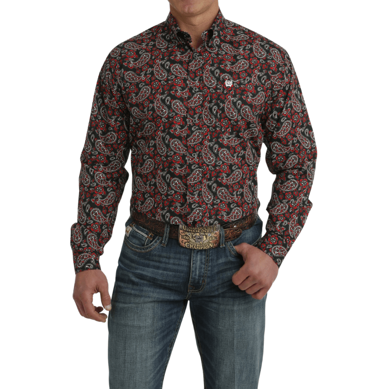 Cinch Shirts Cinch Men's Paisley Print Long Sleeve Button Down Western Shirt MTW1105723