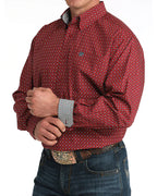 CINCH Shirts Cinch Men's Red Geometric Button Down Western Shirt MTW1106051
