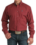 CINCH Shirts Cinch Men's Red Geometric Button Down Western Shirt MTW1106051