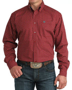 CINCH Shirts Cinch Men's Red Geometric Button Down Western Shirt MTW1106051