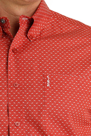 Cinch Shirts Cinch Men's Red Printed Long Sleeve Button Down Western Shirt MTW1347086