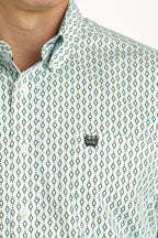 Cinch Shirts Cinch Men's Turquoise Geometric Print Long Sleeve Button Down Western Shirt MTW1105754