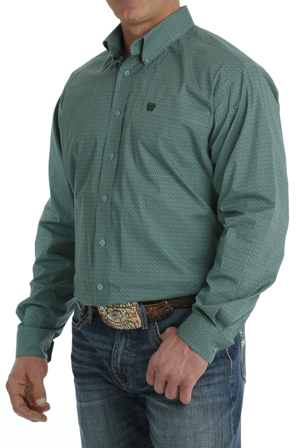 Cinch Men's Turquoise/Green Geometric Print Long Sleeve Button Down We - Russell's Western Wear, Inc. Cinch Men's Turquoise/Green Geometric Print Long Sleeve Button Down We - Russell's Western Wear, Inc.
