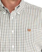 CINCH Shirts Cinch Men's White & Brown Plaid Button Up Western Shirt MTW1105983