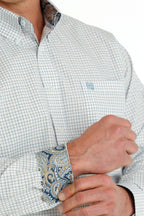 Cinch Shirts Cinch Men's White Plaid Long Sleeve Button Down Western Shirt MTW1105701