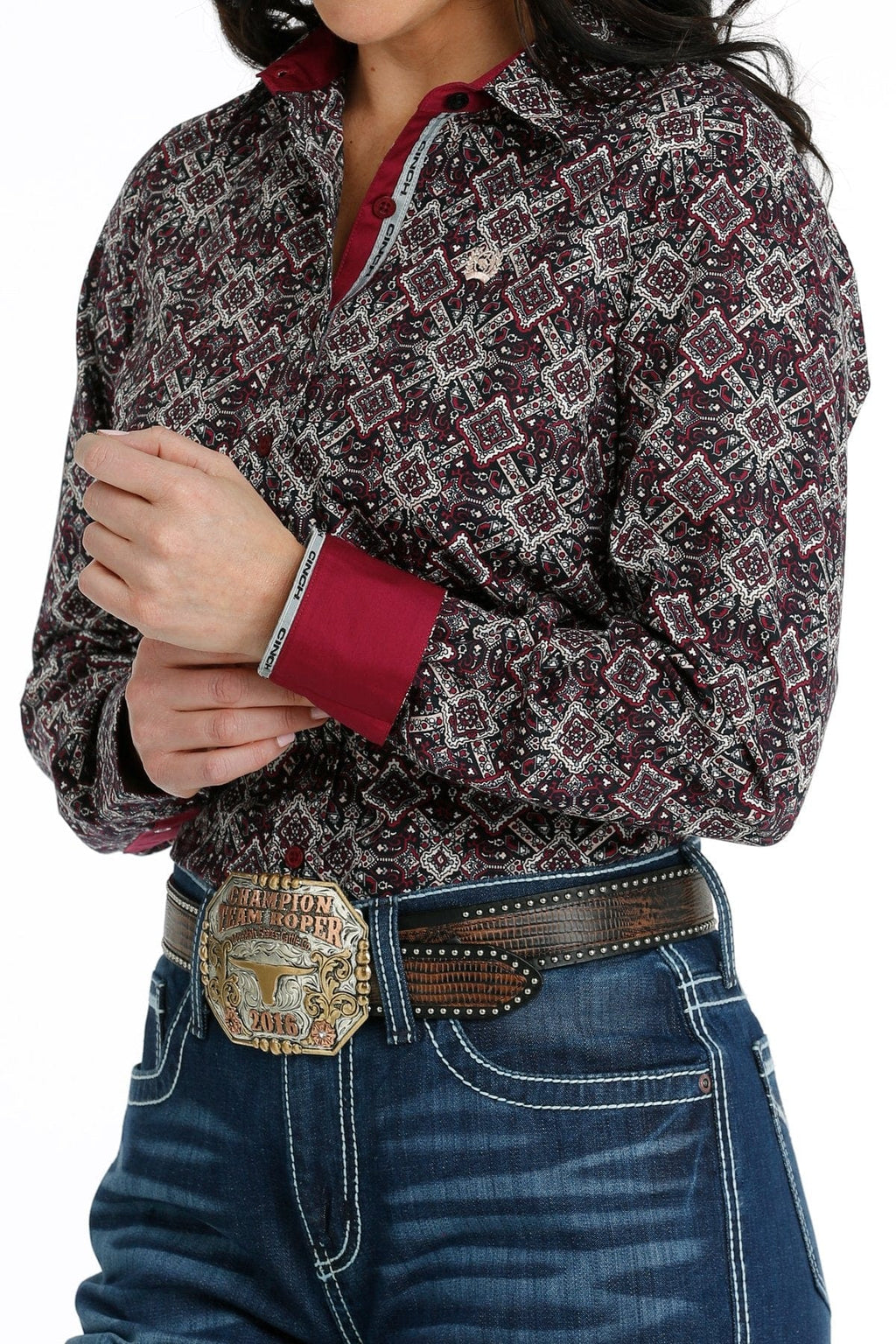 Cinch Shirts Cinch Women's Long Sleeve Button Down Western Shirt MSW9165042