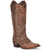 CIRCLE G BOOTS Boots Circle G Chocolate Cognac Overlay & Embroidery Wing Snip Toe Western Boots L6031