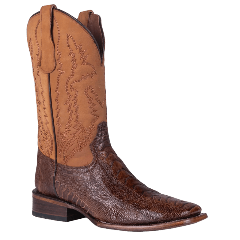 CIRCLE G BOOTS Boots Circle G Men's Brass/Yellow Ostrich Square Toe Western Boots L6059