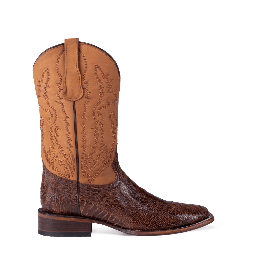 CIRCLE G BOOTS Boots Circle G Men's Brass/Yellow Ostrich Square Toe Western Boots L6059