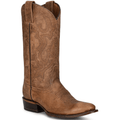 CIRCLE G BOOTS Boots Circle G Men's Tan Embroidery Round Toe Boots L5888