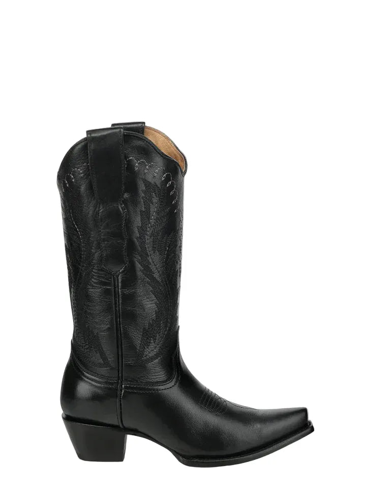 CIRCLE G BOOTS Boots Circle G Women's Black Embroidered Snip Toe Western Boots L6339