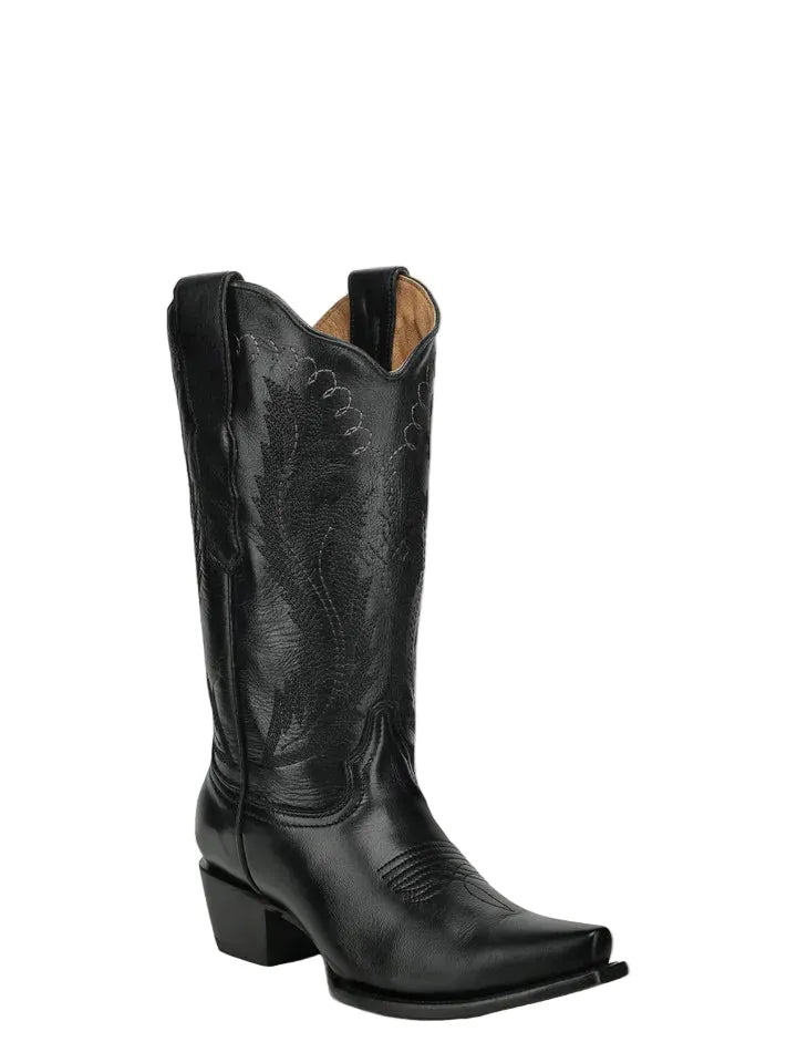 CIRCLE G BOOTS Boots Circle G Women's Black Embroidered Snip Toe Western Boots L6339
