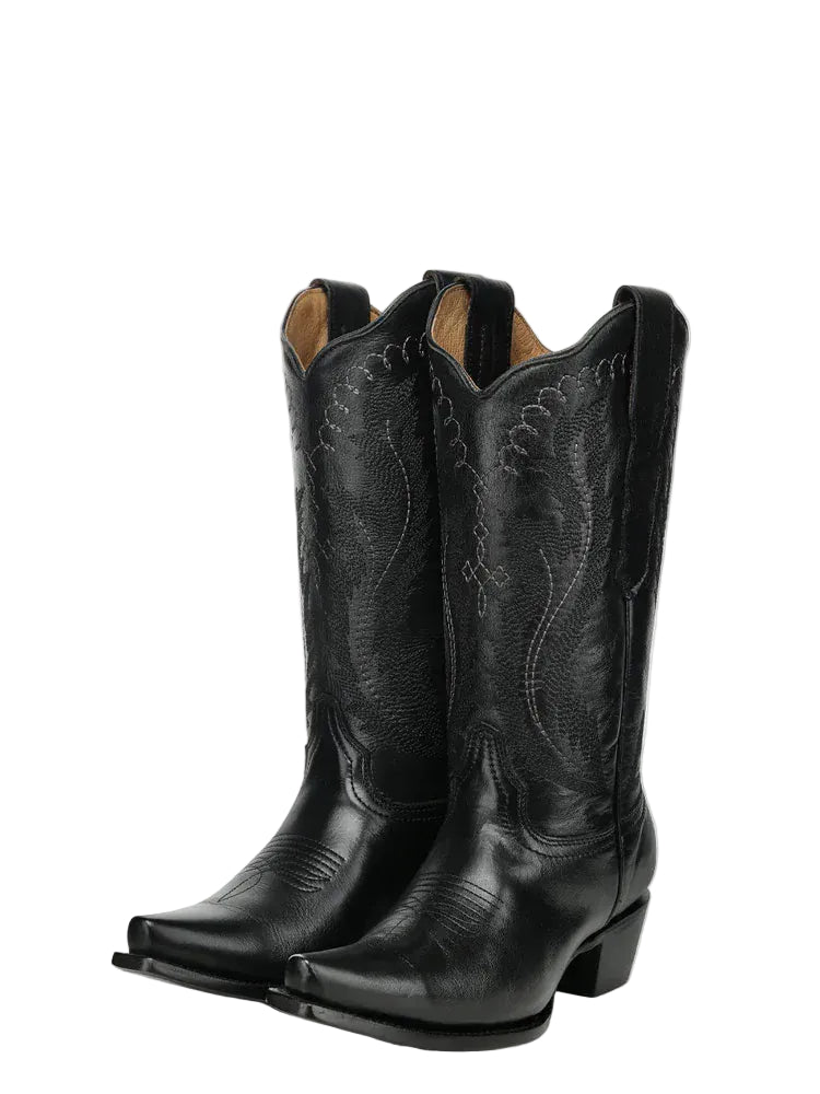 CIRCLE G BOOTS Boots Circle G Women's Black Embroidered Snip Toe Western Boots L6339