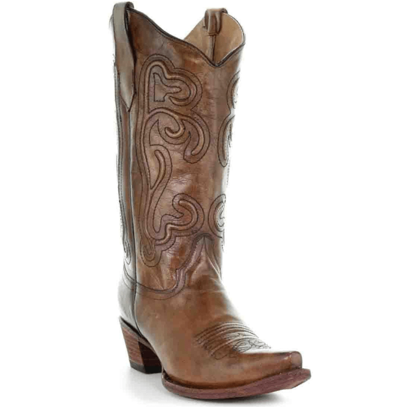 CIRCLE G BOOTS Boots Circle G Women's Brown Embroidered Cowgirl Boots L5305