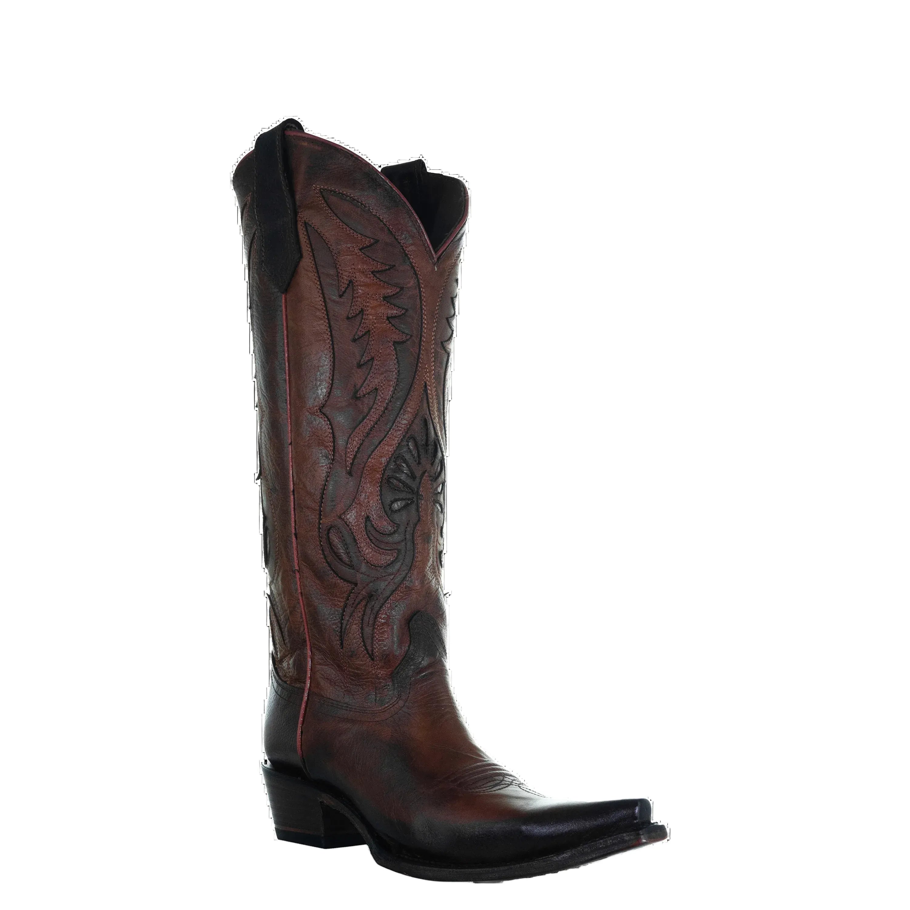 CIRCLE G BOOTS Boots Circle G Women's Brown Tall Bronzy Inlay Western Boot L6085