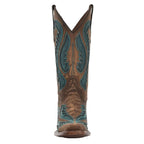 CIRCLE G BOOTS Boots Circle G Women's Brown & Turquoise Inlay Embroidered Western Boots L6128