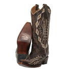 CIRCLE G BOOTS Boots Circle G Women's Chocolate Laser & Embroidered Western Boot L6285
