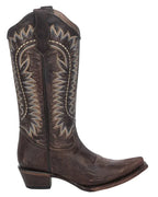 CIRCLE G BOOTS Boots Circle G Women's Dark Brown Embroidered Snip Toe Western Boots L8014