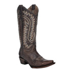 CIRCLE G BOOTS Boots Circle G Women's Dark Brown Embroidered Snip Toe Western Boots L8014