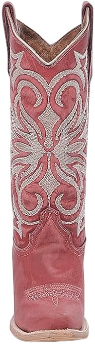 CIRCLE G BOOTS Boots Circle G Women's Deep Red Embroidered Snip Toe Western Boot L6271