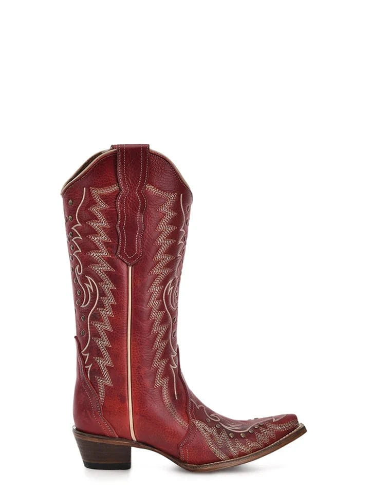 CIRCLE G BOOTS Boots Circle G Women's Embroidery & Stueds Red Western Boot L6117