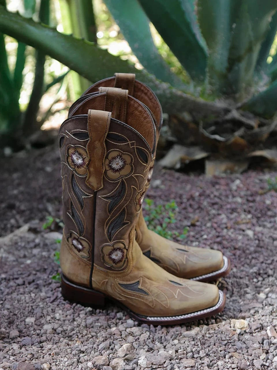 CIRCLE G BOOTS Boots Circle G Women's Floral Sand Embroidery & Inlay Western Boots L6236