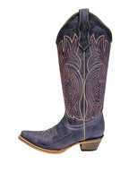 CIRCLE G BOOTS Boots Circle G Women's Lilac Embroidery Snip Toe Western Boot L6328
