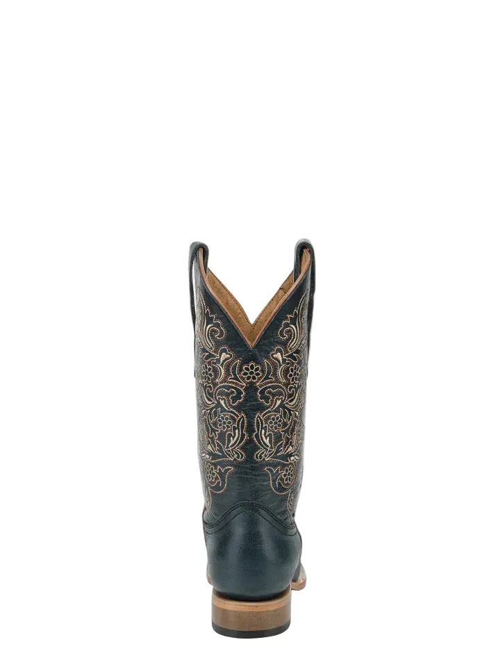 CIRCLE G BOOTS Boots Circle G Women's Navy Floral Embroidered Western Boots L6350