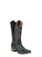 CIRCLE G BOOTS Boots Circle G Women's Navy Floral Embroidered Western Boots L6350
