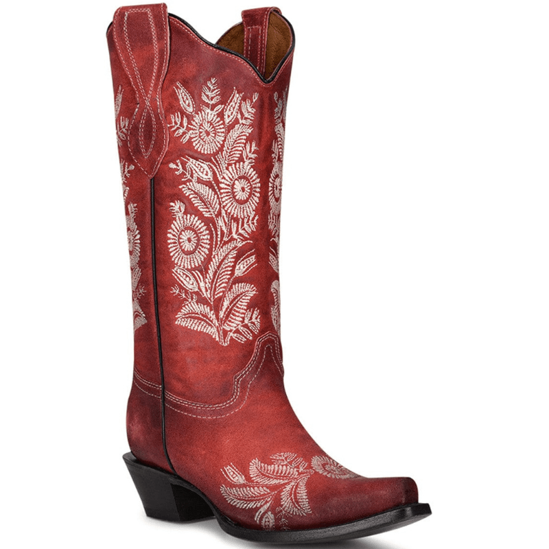 CIRCLE G BOOTS Boots Circle G Women's Red Embroidered Western Boots L2013