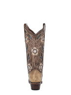 CIRCLE G BOOTS Boots Circle G Women's Sand Inlay & Embroidery Snip Toe Western Boots L6155