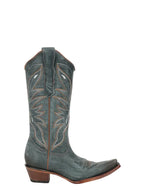 CIRCLE G BOOTS Boots Circle G Women's Triad Blue Embroidered Snip Toe Western Boots L8069