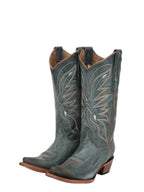 CIRCLE G BOOTS Boots Circle G Women's Triad Blue Embroidered Snip Toe Western Boots L8069
