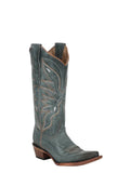 CIRCLE G BOOTS Boots Circle G Women's Triad Blue Embroidered Snip Toe Western Boots L8069