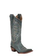 CIRCLE G BOOTS Boots Circle G Women's Triad Blue Embroidered Snip Toe Western Boots L8069